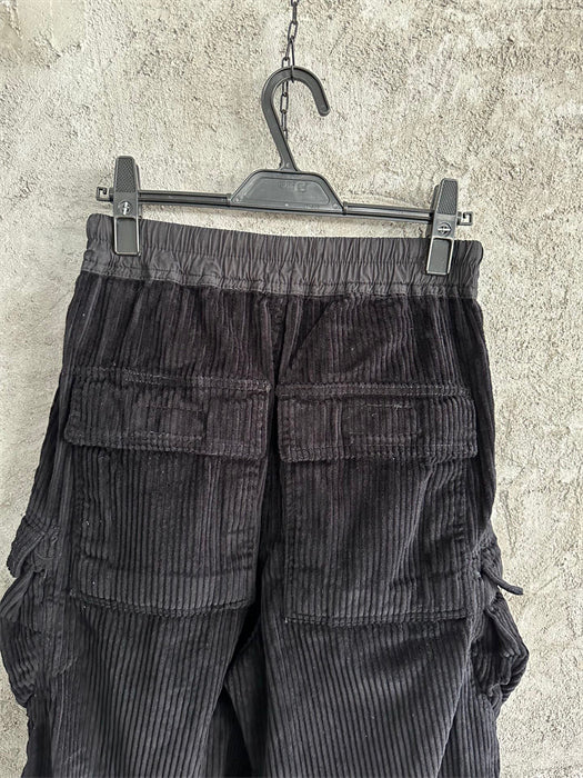Rick Owens DRKSHDW Cargo Calça Cotelê (Alta Qualidade)