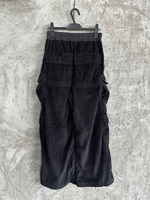 Rick Owens DRKSHDW Cargo Calça Cotelê (Alta Qualidade)