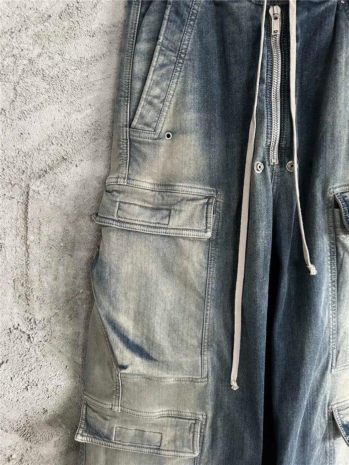 Rick Owens DRKSHDW Cargo Calça Jeans (Alta Qualidade)