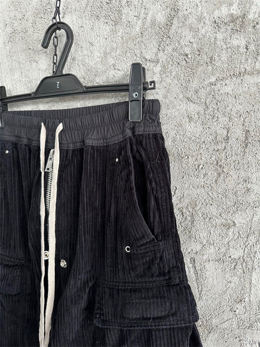 Rick Owens DRKSHDW Cargo Calça Cotelê (Alta Qualidade)