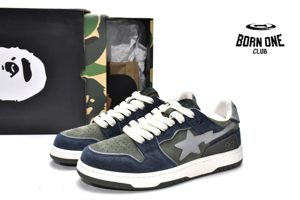 A Bathing Ape Bape SK8 Sta Army Green