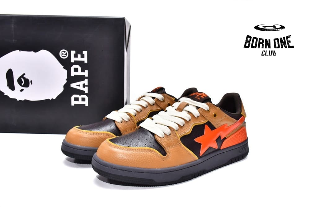 A Bathing Ape Bape SK8 Sta Black Brown Red