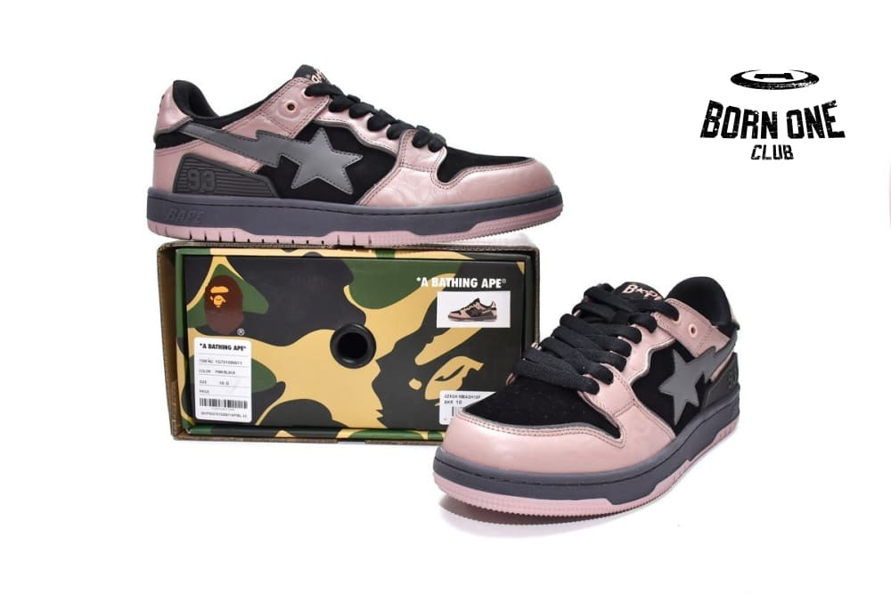 A Bathing Ape Bape SK8 Sta Black Pink