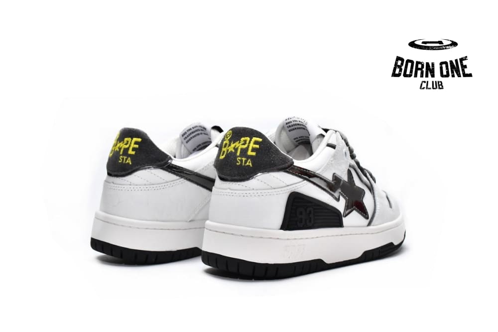 A Bathing Ape Bape SK8 Sta Black White