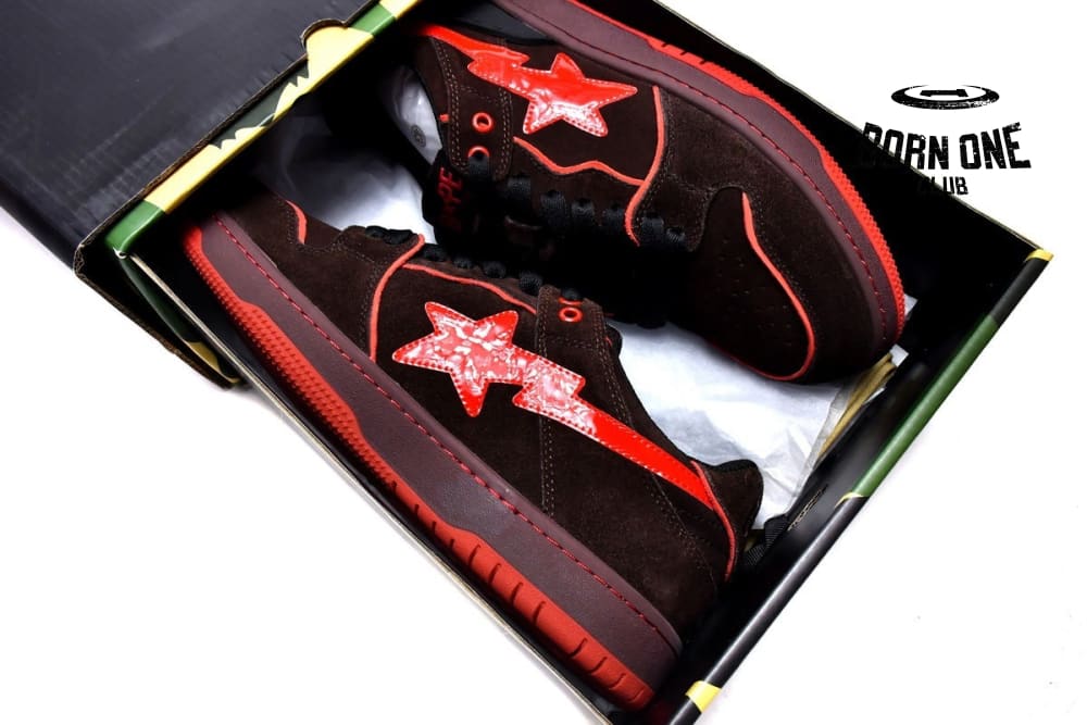 A Bathing Ape Bape SK8 Sta Brown Red