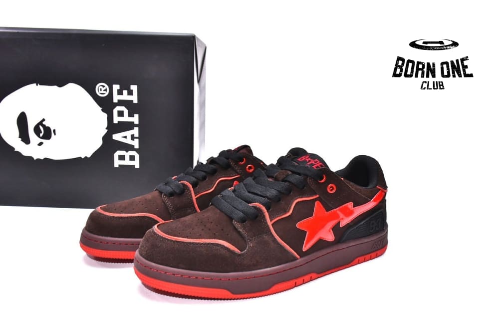 A Bathing Ape Bape SK8 Sta Brown Red