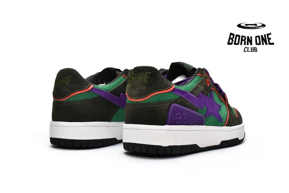 A Bathing Ape Bape SK8 Sta Green Purple