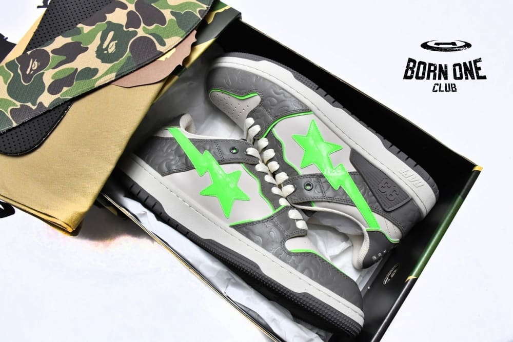 A Bathing Ape Bape SK8 Sta Grey Green