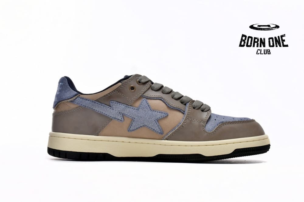A Bathing Ape Bape Sk8 Sta Low Make old Khaki Blue 1120-291-019
