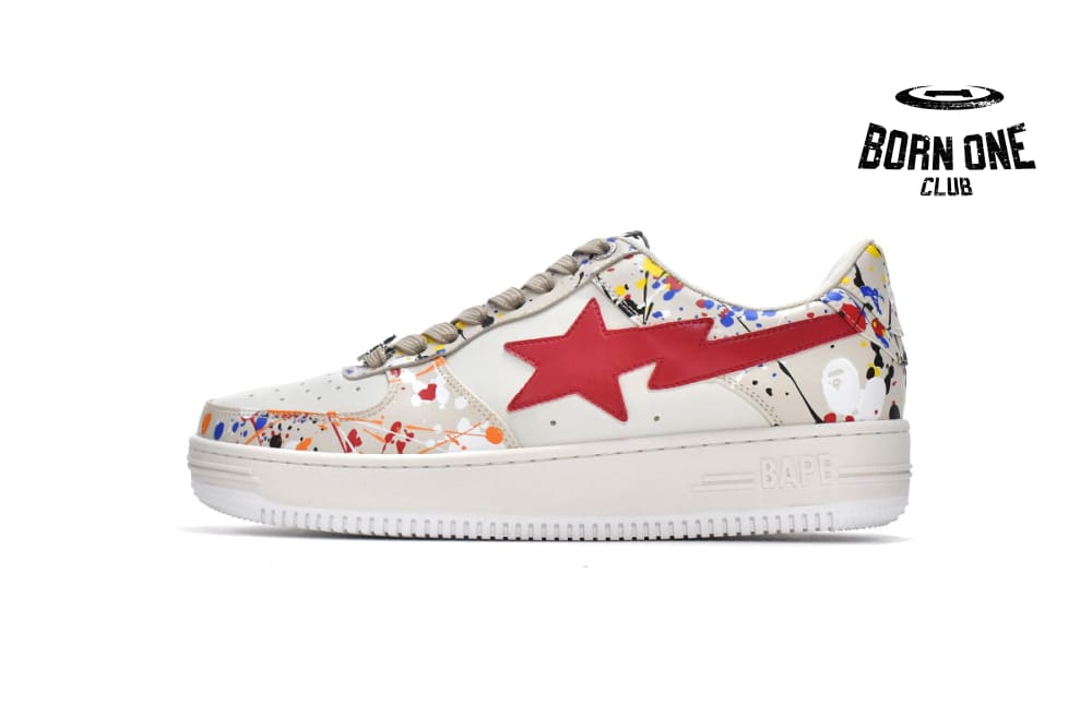 A Bathing Ape Bape SK8 Sta Paint Beige