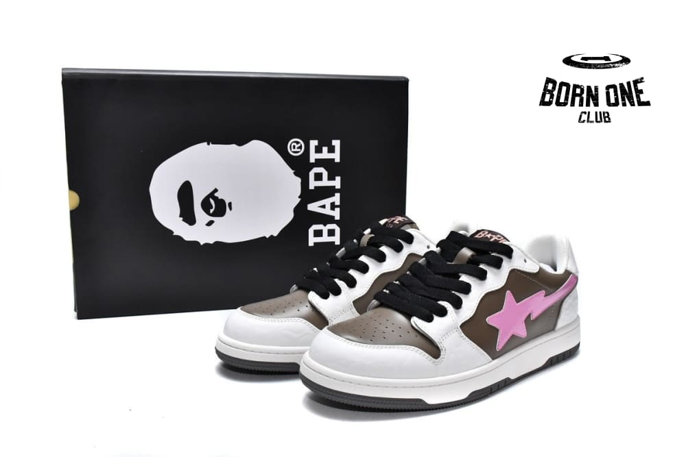 A Bathing Ape Bape SK8 Sta White Brown