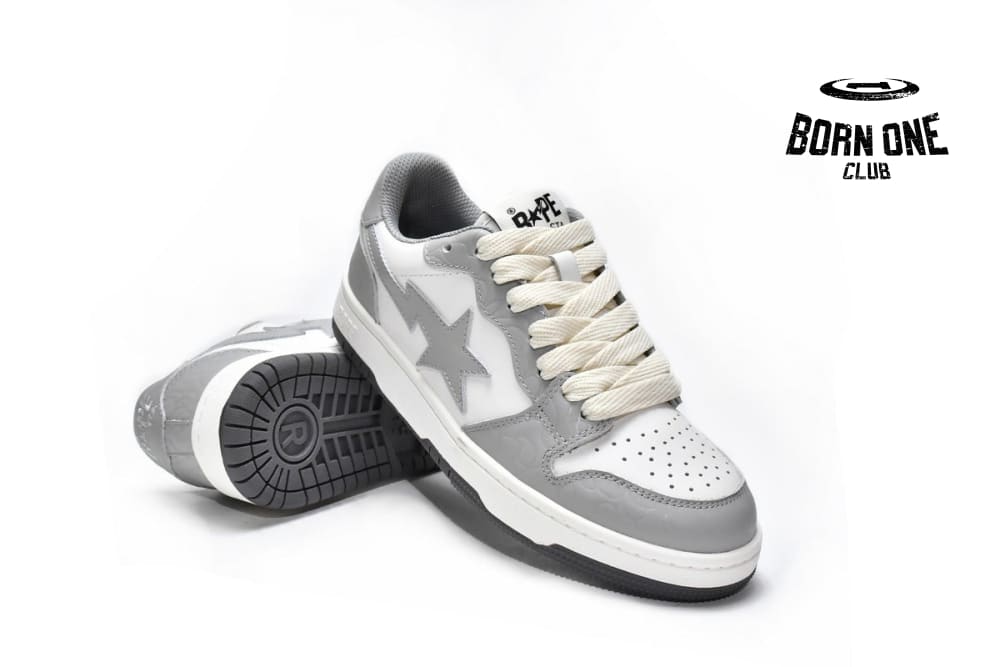 A Bathing Ape Bape SK8 Sta White Grey