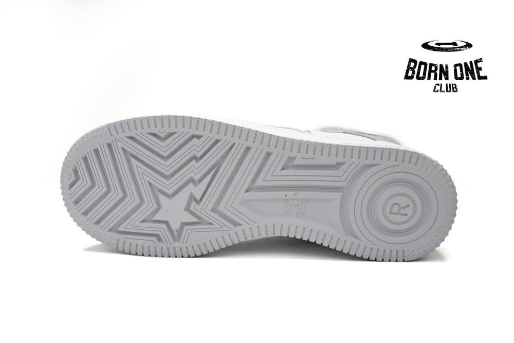 A Bathing Ape Bape Sta Patent Leather White Grey
