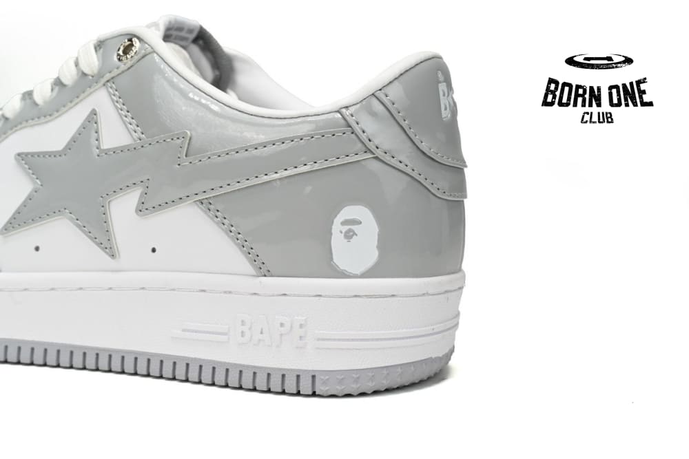 A Bathing Ape Bape Sta Patent Leather White Grey