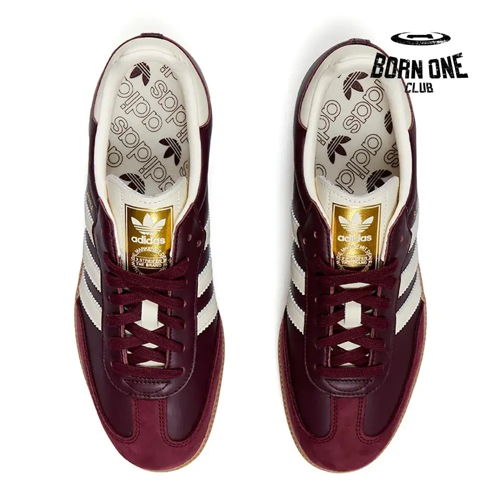 Adidas Samba OG Maroon Gold Metallic Adidas Samba Vegan