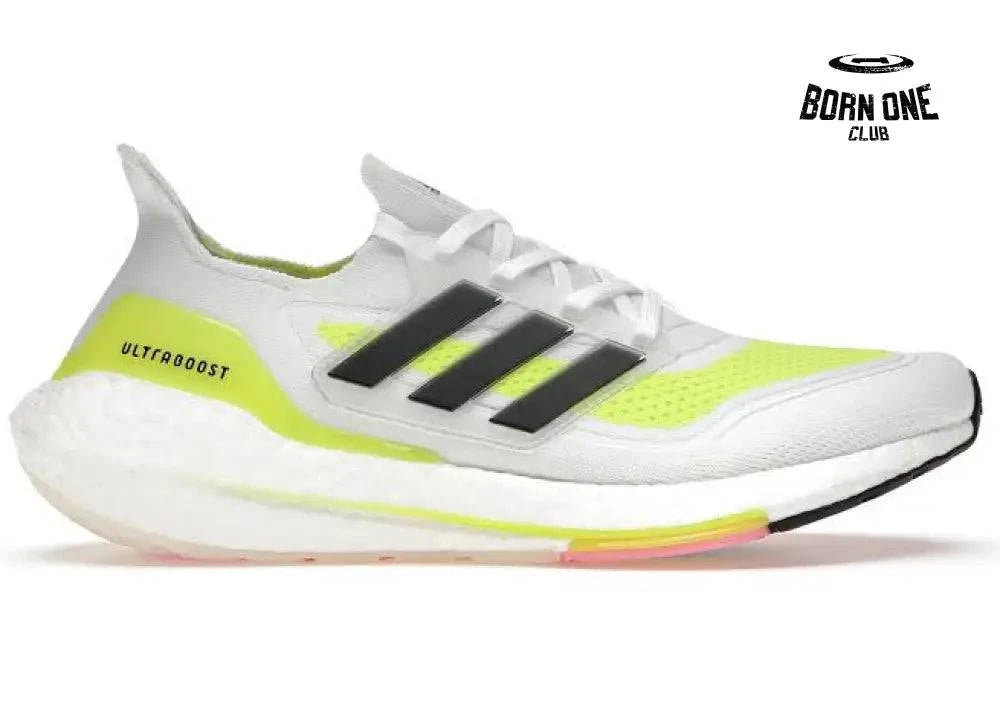 Adidas Ultraboost 21 Solar Yellow White Adidas Ultra Boost 21 Solar Yellow White