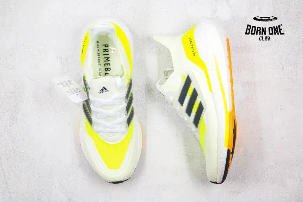 Adidas Ultraboost 21 Solar Yellow White Adidas Ultra Boost 21 Solar Yellow White