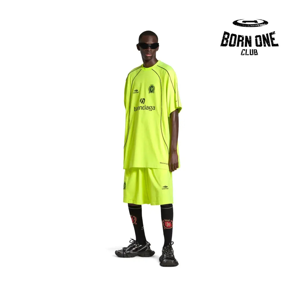 BALENCIAGA BARCELONA SOCCER TSHIRT IN NEON YELLOW Balenciaga Track Black