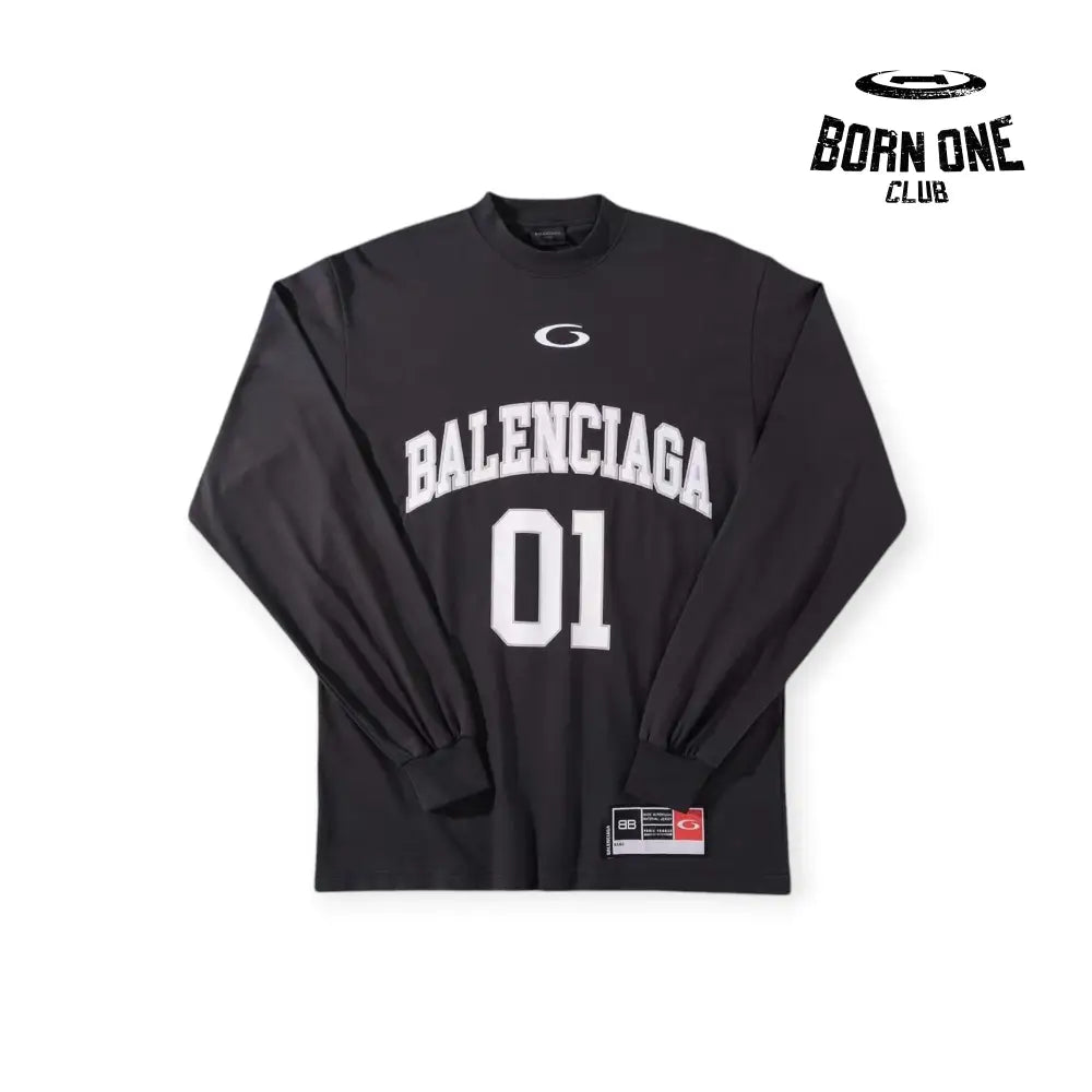 Balenciaga Basketball Long Sleeve Large Fit T-Shirt in Black Camiseta