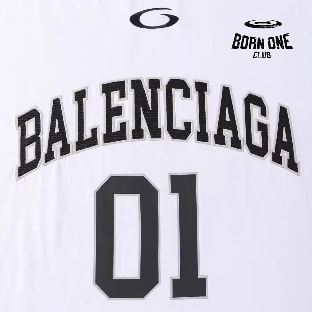 Balenciaga Basketball Long Sleeve Large Fit T-Shirt in Off White Camiseta