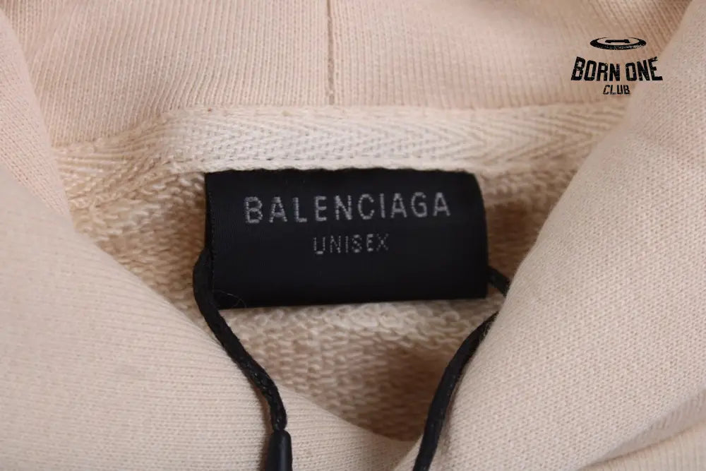 Balenciaga Beige Multilogo Hoodie Moletom Sweatshirts