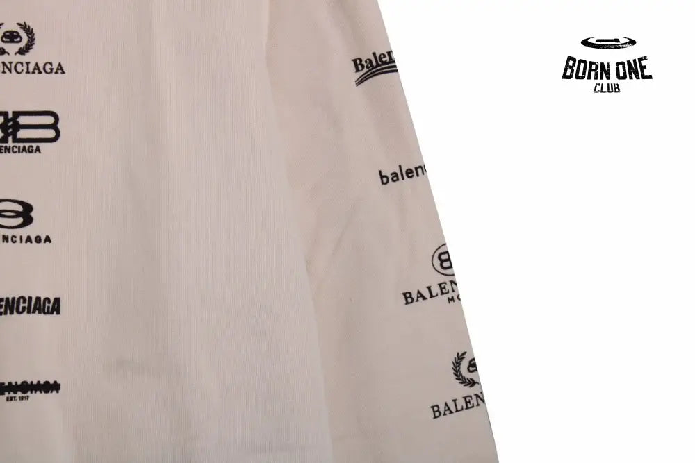 Balenciaga Beige Multilogo Hoodie Moletom Sweatshirts