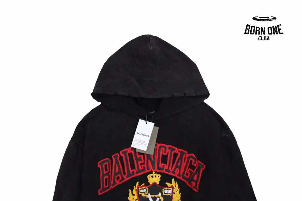 Balenciaga Black Crest Hoodie Moletom Sweatshirts