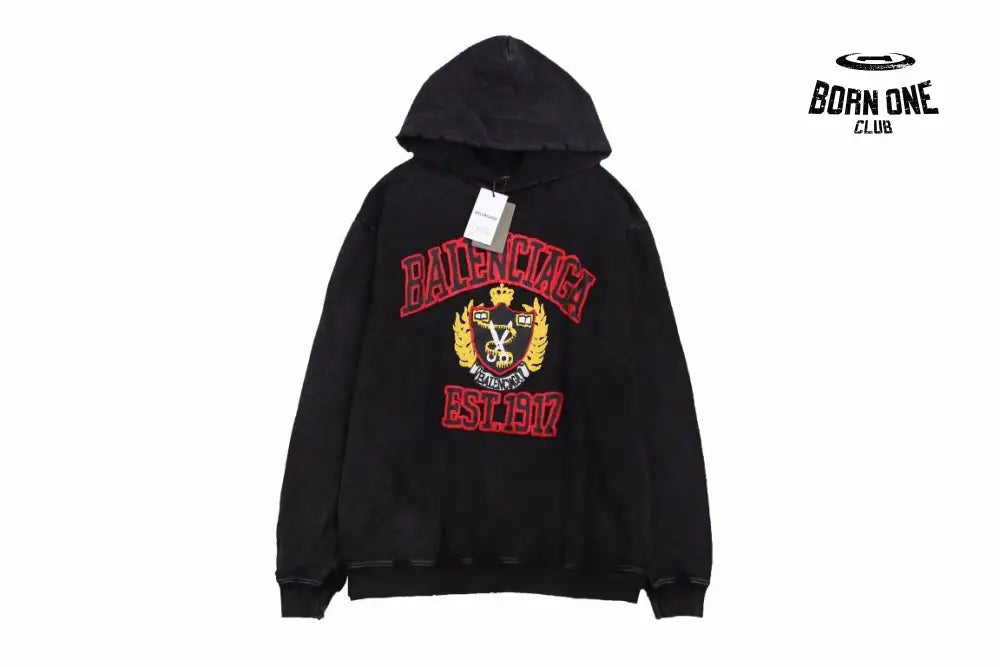 Balenciaga Black Crest Hoodie Moletom Sweatshirts