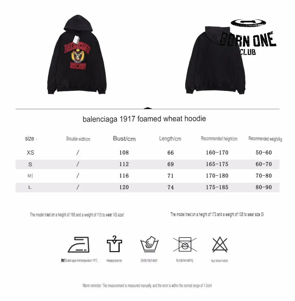 Balenciaga Black Crest Hoodie Moletom Sweatshirts