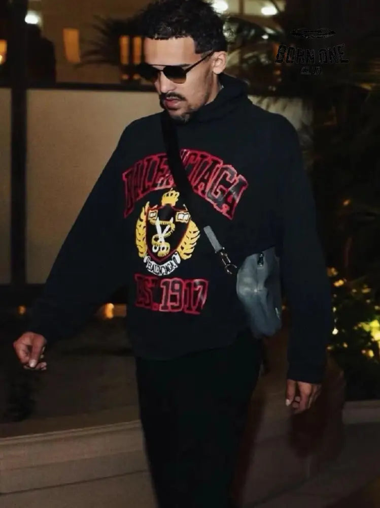 Balenciaga Black Crest Hoodie Moletom Sweatshirts