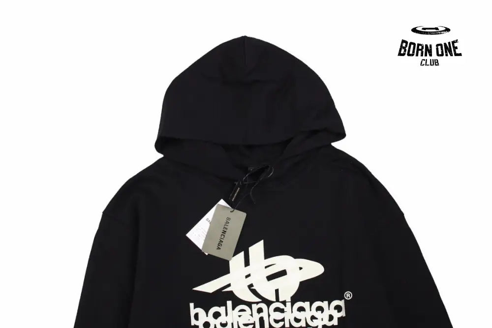 Balenciaga Black Graphic Hoodie Moletom Sweatshirts
