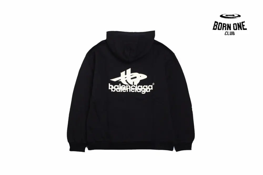 Balenciaga Black Graphic Hoodie Moletom Sweatshirts