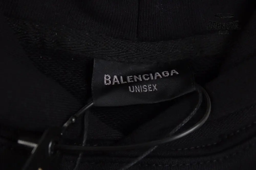 Balenciaga Black Graphic Hoodie Moletom Sweatshirts
