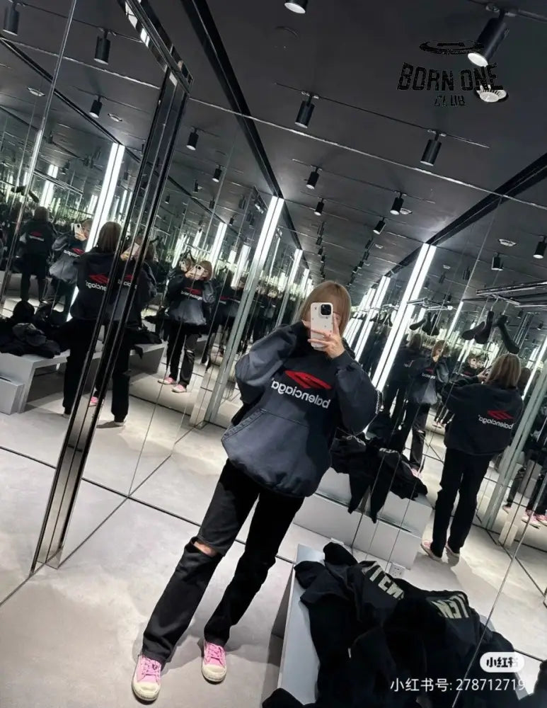 Balenciaga Black Hoodie Moletom Sweatshirts