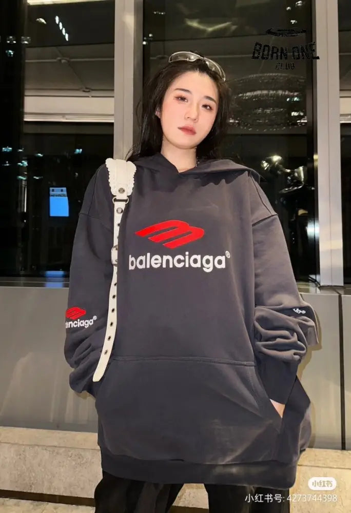 Balenciaga Black Hoodie Moletom Sweatshirts