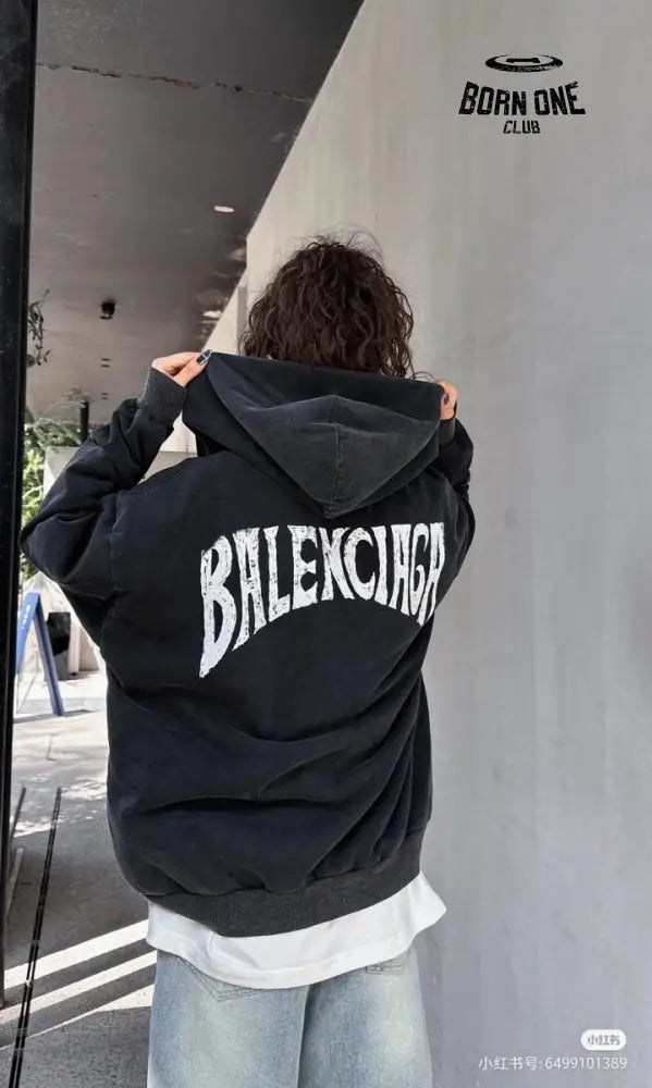 Balenciaga Black Hoodie Moletom Sweatshirts