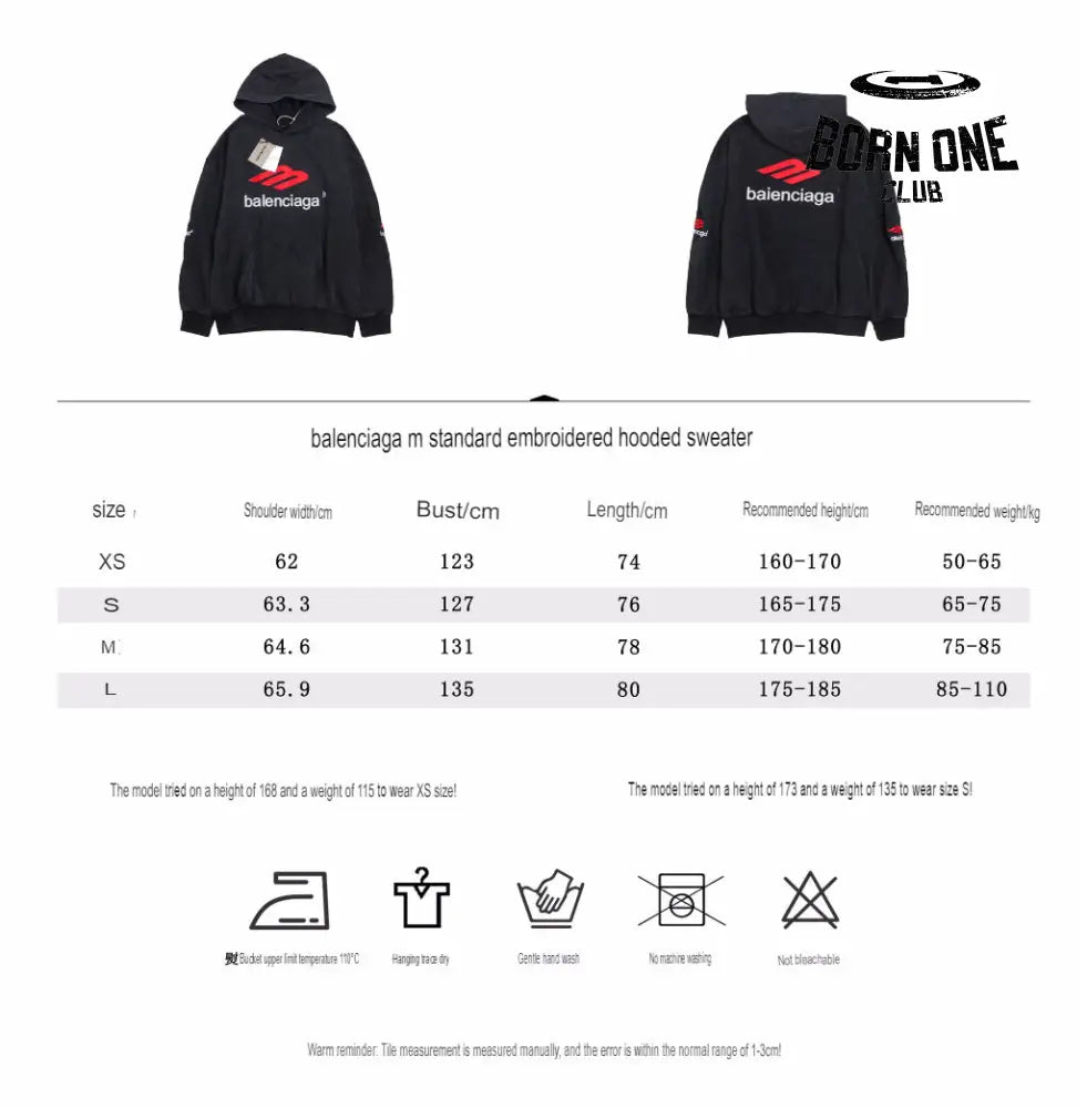 Balenciaga Black Hoodie Moletom Sweatshirts