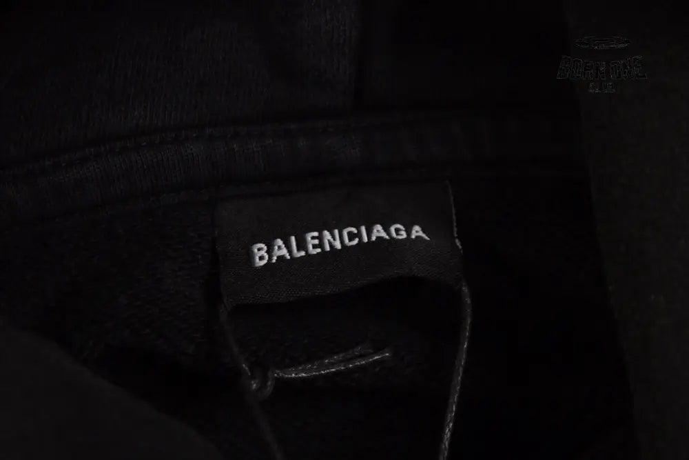 Balenciaga Black Hoodie with ’I Love’ Graphic Moletom Sweatshirts