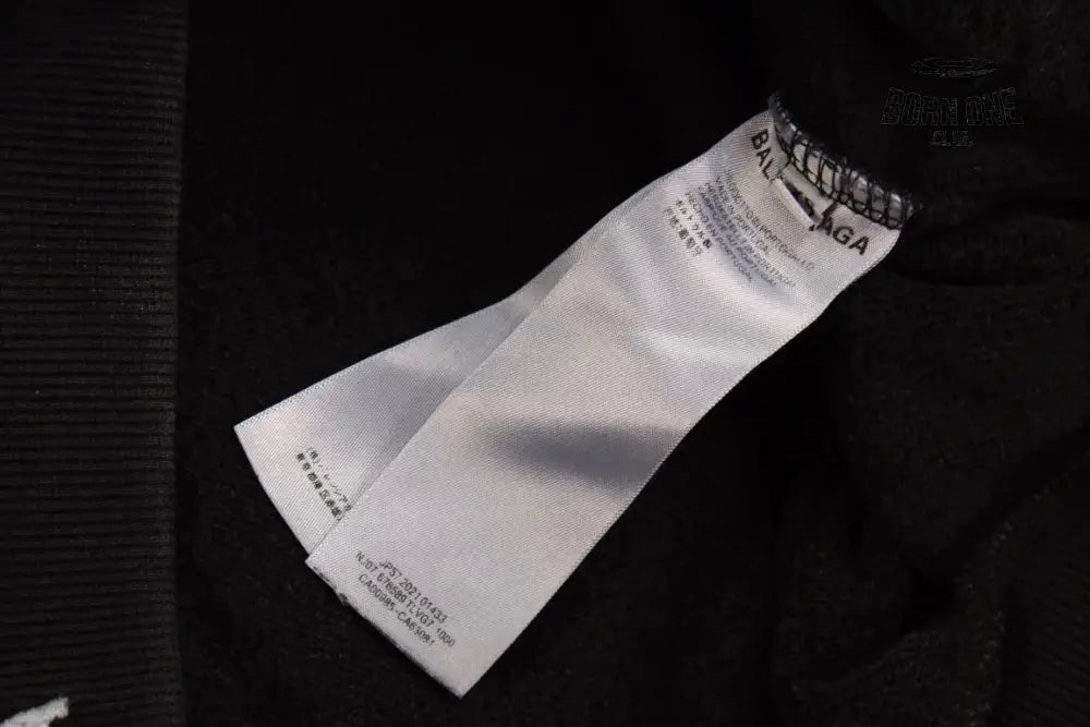 Balenciaga Black Hoodie with ’I Love’ Graphic Moletom Sweatshirts