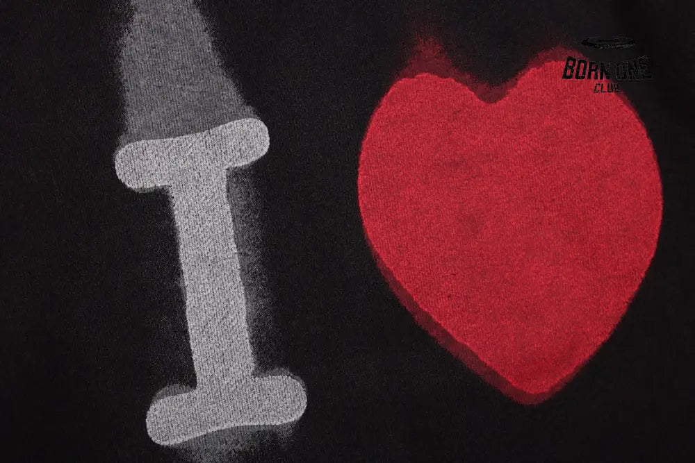 Balenciaga Black Hoodie with ’I Love’ Graphic Moletom Sweatshirts