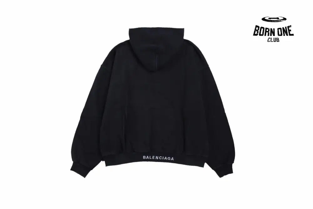 Balenciaga Black Hoodie with ’I Love’ Graphic Moletom Sweatshirts