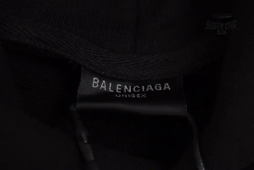 Balenciaga Black Multilogo Hoodie Moletom Sweatshirts