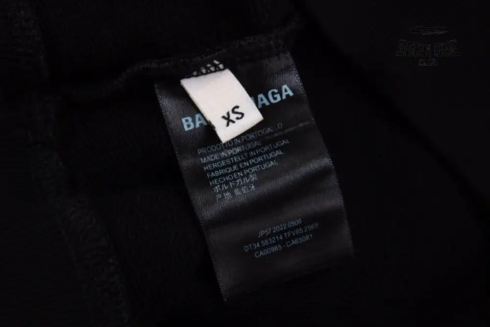 Balenciaga Black Multilogo Hoodie Moletom Sweatshirts