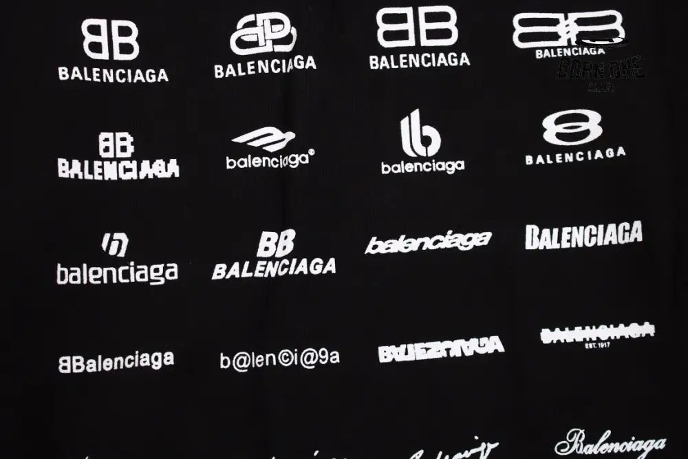Balenciaga Black Multilogo Hoodie Moletom Sweatshirts