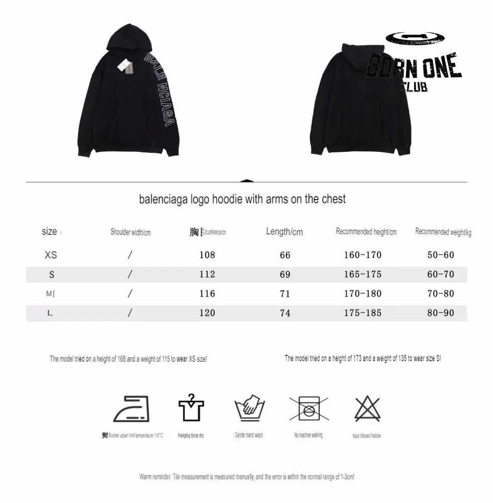 Balenciaga Black Oversized Hoodie Moletom Sweatshirts