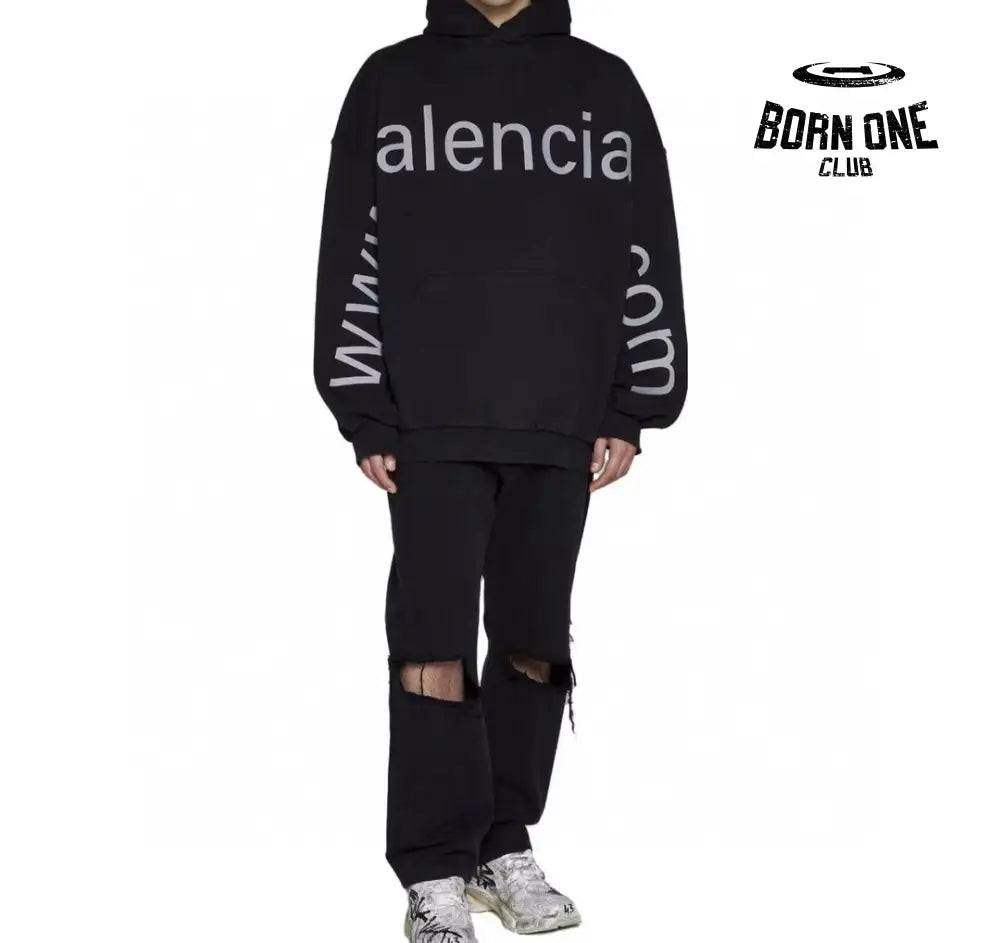 Balenciaga Black Oversized Hoodie Moletom Sweatshirts
