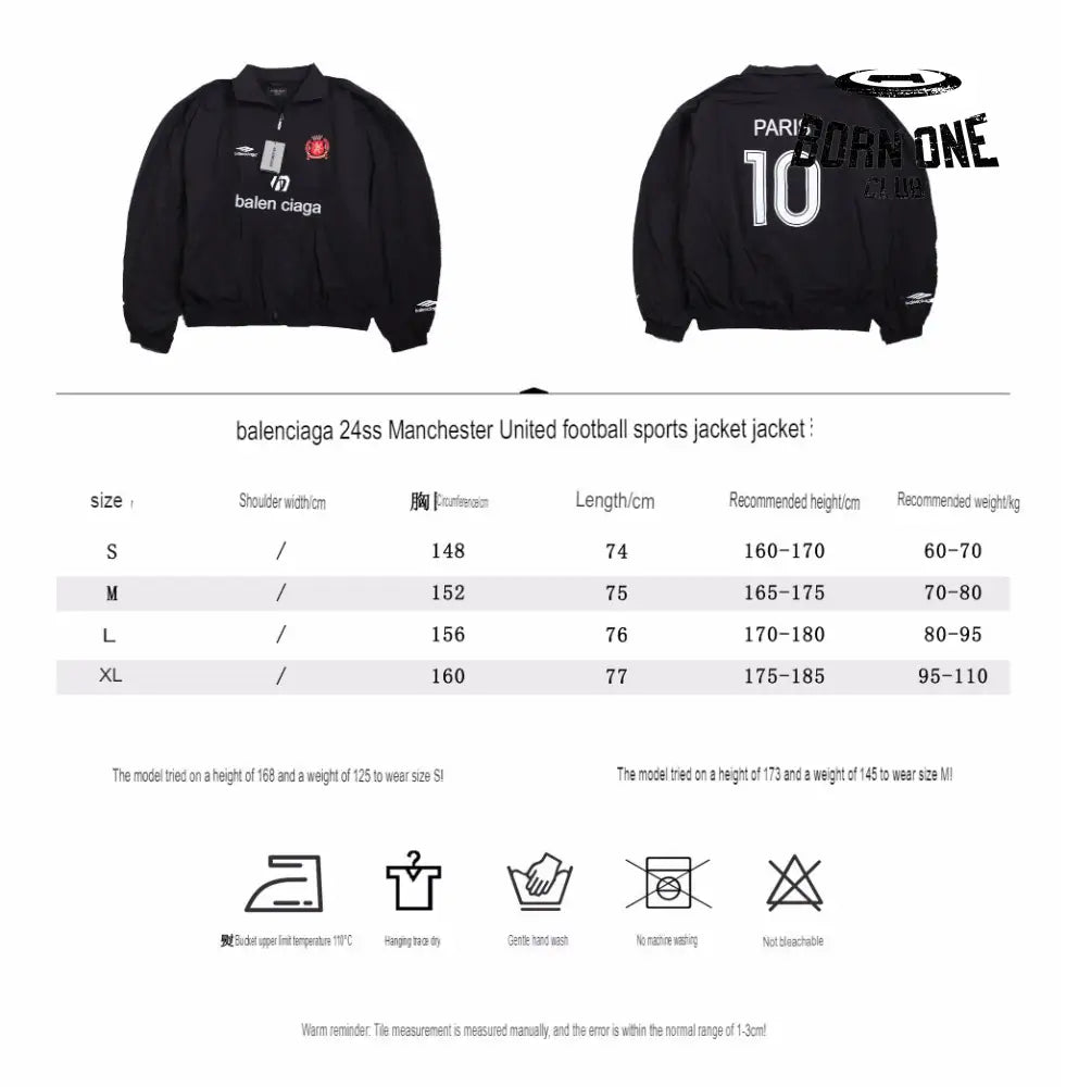 Balenciaga Black Zip-Up Track Jaqueta Sweatshirts