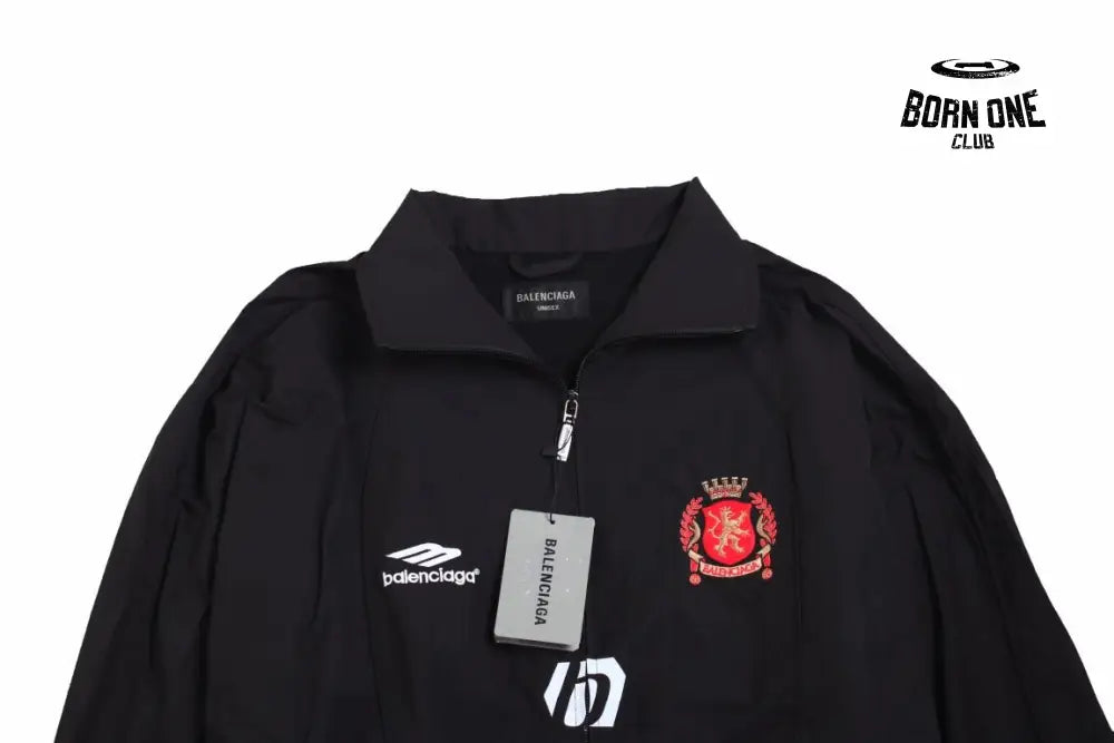 Balenciaga Black Zip-Up Track Jaqueta Sweatshirts