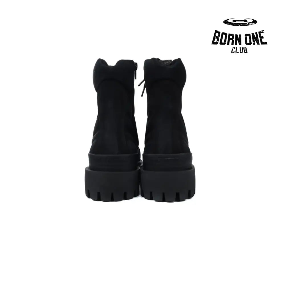 Balenciaga Boots Black Canvas Distressed Strike Boots Bota