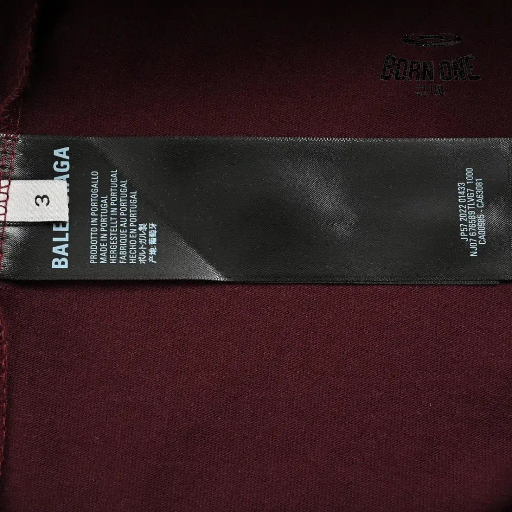 Balenciaga Burgundy Logo T-Shirt Camiseta T-shirt